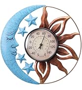 MUMTOP Indoor Outdoor Thermometer - Sun and Moon Wall Thermometer with Star, Outdoor Thermometers...