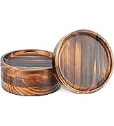 Wooden Coasters for Drinks - Natural Paulownia Wood Drink Coaster Set for Drinking Glasses, Table...