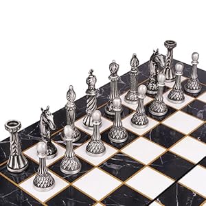 Retro Metal Chess Set for Adults and Kids