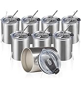 MEWAY 12oz/8Pack Coffee Mug With Lid, Insulated Stainless Steel Reusable Coffee Cup, Double Wall ...