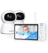 AnKeKe 720P Smart Video Baby Monitor with 2 Cameras and Audio 5.0-inch LCD Display, Two-Way Audio...