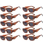 NLEYANB 10-Pack Y2K Sunglasses, Irregular Square Frame UV400 Protection Unisex Party Favors Bulk ...