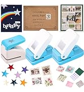 3 Pcs Paper Punch | Star Square Stamp Punches | 1x0.8 inch Postage Stamp Shape 1.4 inch Star &amp; 1"...