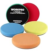 WORKPRO 7.5 Inch Buffing Sponge Pads, 5Pcs 7.5 Inch Face for 7 Inch Backing Plate, Cutting Polish...
