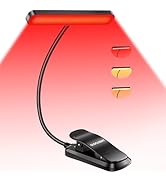 Glocusent 630nm Red Light Reading Light, 26 LEDs Zero Blue Light, 1600K Amber Book Light with 3 M...