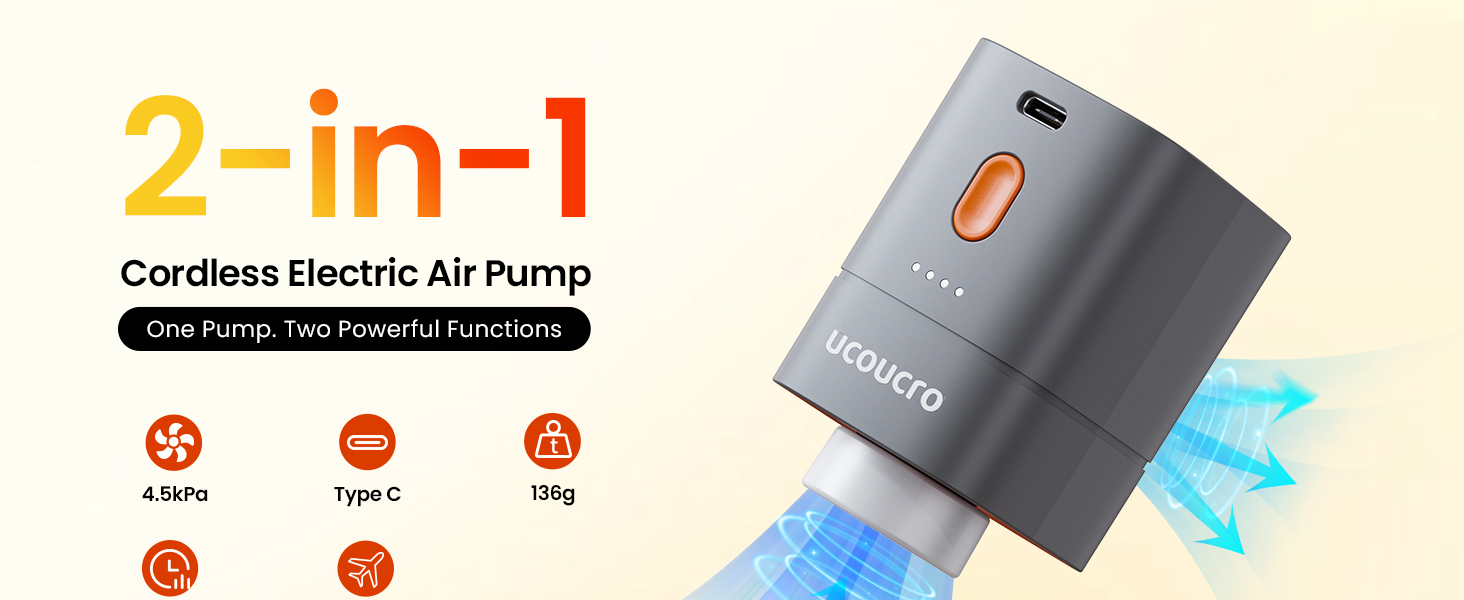 2-in-1 Cordless Electric Vacuum Pump