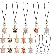 SUNNYCLUE 1 Box 40pcs 5 Color Phone Charms Strap Kawaii Cellphone Charm Tortoise Sea Summer Hawai...
