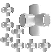 8Pack 1 1/4” PVC Fittings, 4Way Elbow PVC Fittings for Heavy Duty PVC Furniture, SCH 40 4-Way Sid...