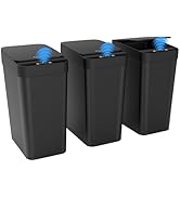 3 Pack Automatic Small Bathroom Trash Can with Lid - 2.5 Gallon Touchless Garbage Can, Motion Sen...
