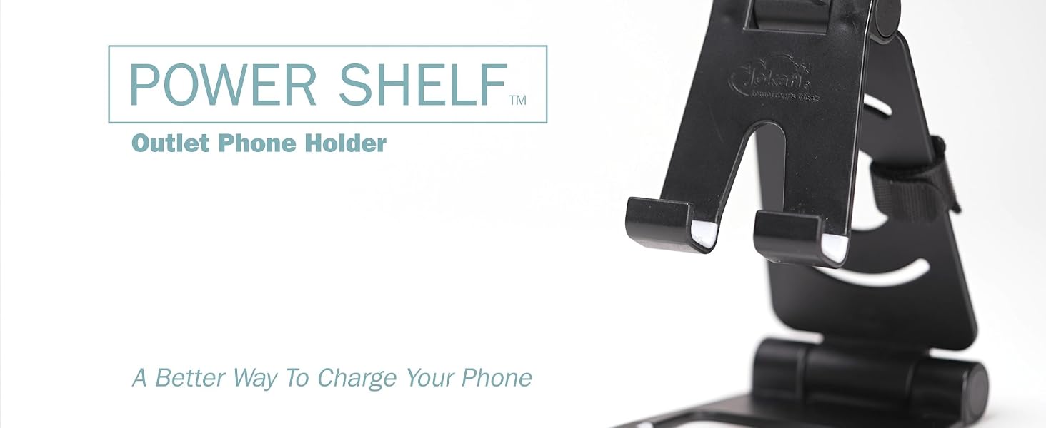 The Power Shelf is a phone shelf for a power outlet | Power Shelf es un estante para teléfono ...