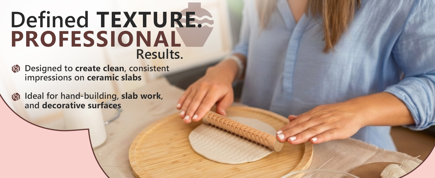 Professional caly texture rollers beech wood