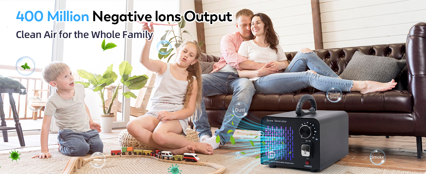 High Capacity Ozone Machine Odor Removal Up to 6000 Sq.Ft, Ionizer Ozonator for Smoke, Car Pet Room