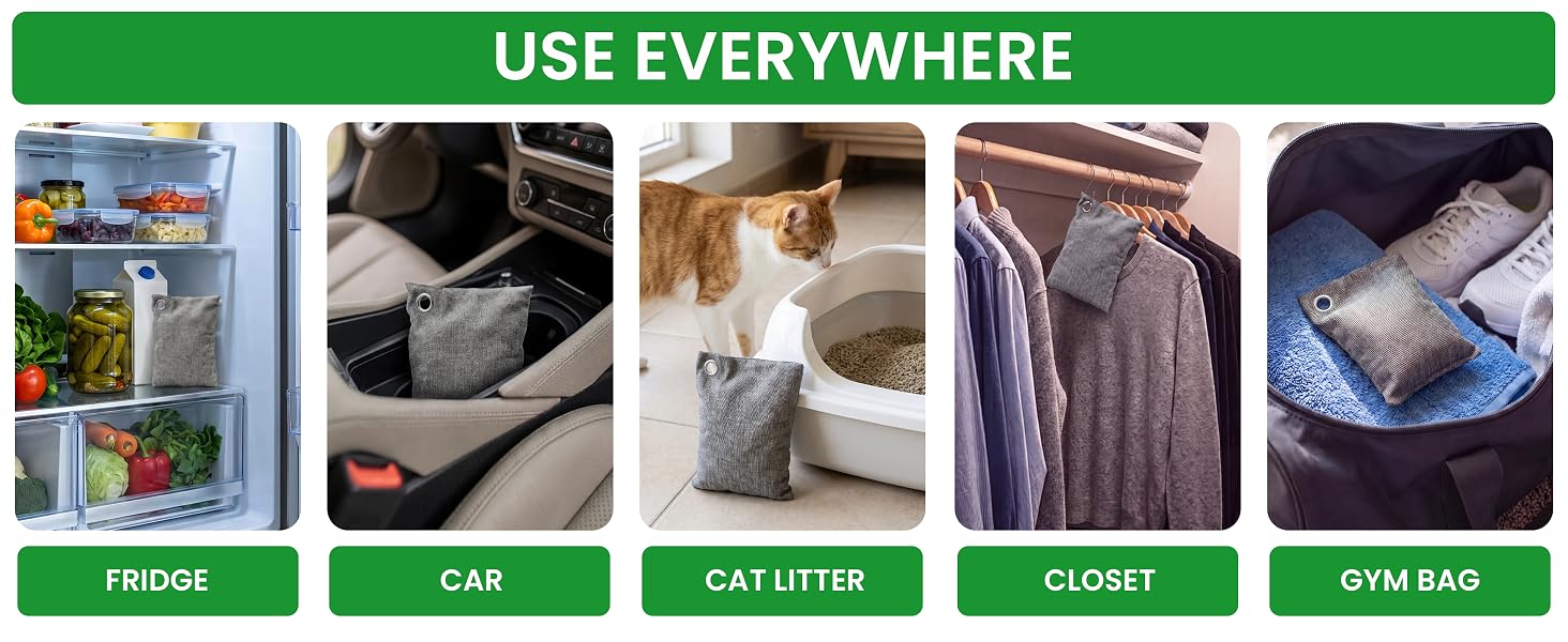 use everywhere; fridge, car, cat litter, closet, gym bag... and more