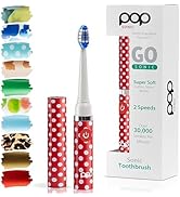 Pop Sonic Electric Toothbrush (Red Dots) - Travel Toothbrushes w/AAA Battery | Kids Electric Toot...
