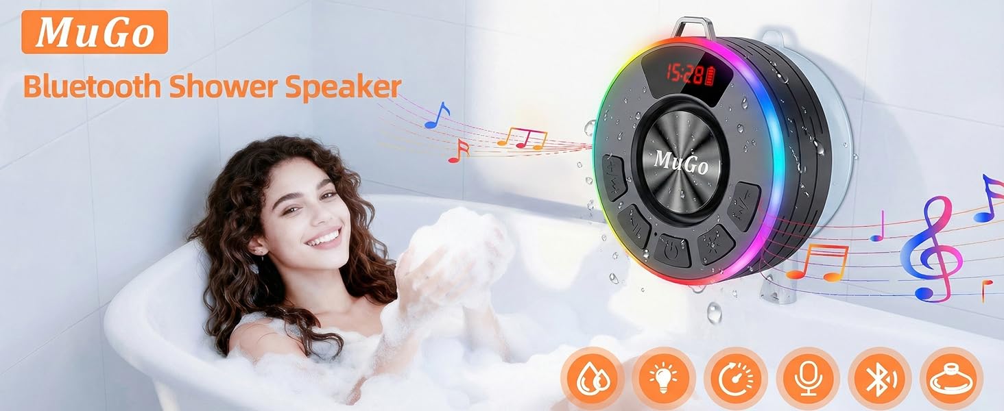 shower speaker bluetooth waterproof