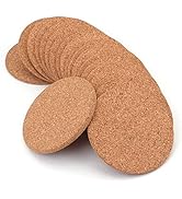 Tebery 20 Pack Round 3.9" Absorbent Cork Coasters for Drinks in Office, Home, or Cottage -1/5" Thick