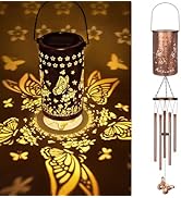 YHmall Butterfly Solar Wind Chimes for Outside, Butterfly Birthday Gifts for Women, Men, Solar La...