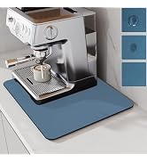 LIMNUO Coffee Mat , Coffee Maker Mat for Countertops, Backed Absorbent Dish Drying Mat for Kitche...