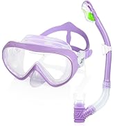 Kids Snorkel Set, Child Diving Mask Anti-Fog Swim Goggles and Dry Snorkel Children Snorkeling Gea...