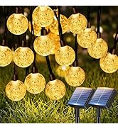 btfarm 2 Pack Solar String Lights Outdoor Waterproof, Total 100 LED 98 FT Solar Powered Patio Lig...
