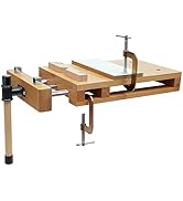 Beech Wood Vise for Workbench, 7.87in Clamp Range, 18.5x11x2.7in with 2 G-Clips, 4 Bench Dogs for...