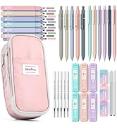 Nicpro 39 PCS Aesthetic School Supplies with Cute Pink Pen Case, 12 Pastel Highlighters, 5 Quick ...