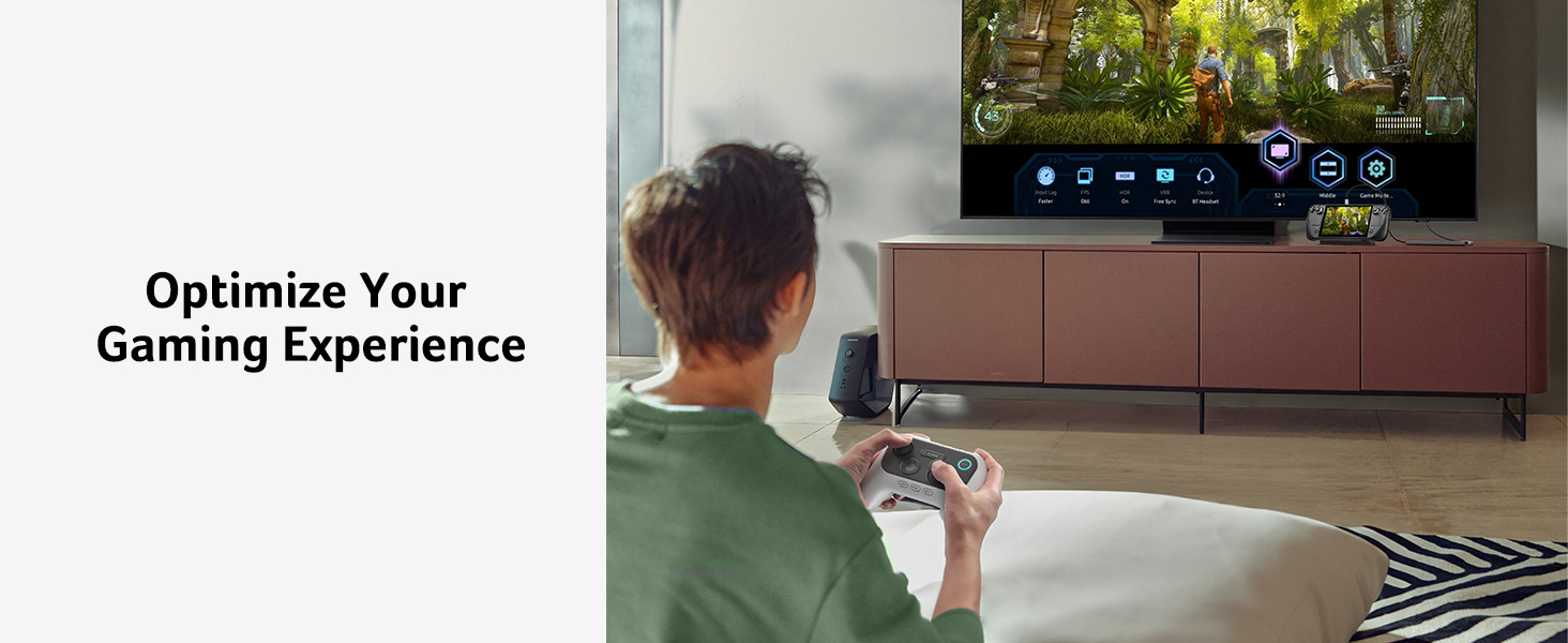 a man playing a video game on a tv