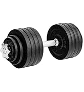 Yes4All Old School Adjustable Dumbbell Set with Weight Plates, Star Lock Collars/Connector, 40lbs...