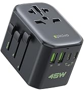 EPICKA Pulse 45W International Power Adapter, Universal Travel Adapter with PD Fast Charging, 5-P...