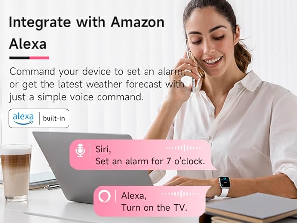 Smart Watch for Women Android &amp;amp; iPhone, Alexa Built-in, IP68 Waterproof Activity Fitness Tracker