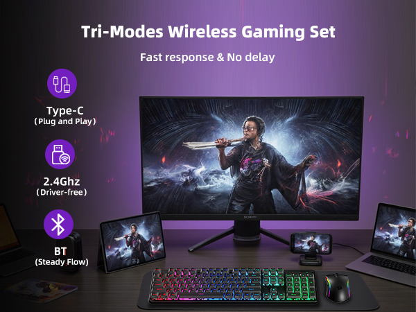 Wireless Gaming Keyboard and Mouse