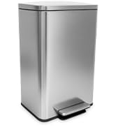 SIMPLI-MAGIC 50 Liter / 13.2 Gallon Soft-Close, Smudge Resistant Trash Can with Foot Pedal and Bu...