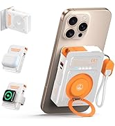 for Magsafe Battery Pack 10000mAh,5-in-1 Magnetic Power Bank Built in AC Plug,Magnetic Wireless P...