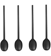 Silicone Cooking Spoon Set, High Heat Resistant Stiff Mixing Spoon, Extra Long Large Kitchen Uten...
