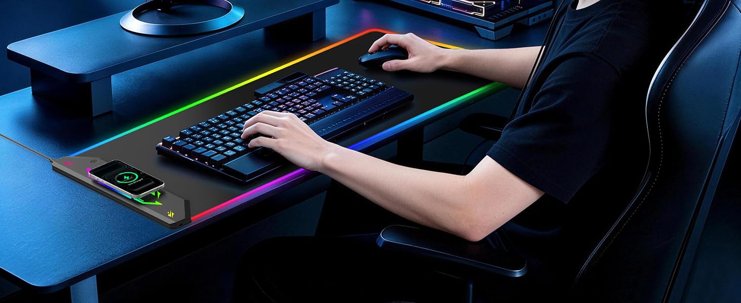 RGB Gaming Mouse Pad with Wireless Charging