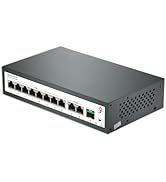 XikeStor 11 Port Gigabit PoE Switch, 8X 1G Ports &amp; 2X 1G RJ45 &amp; 1x 1G SFP, 120W High Speed Networ...