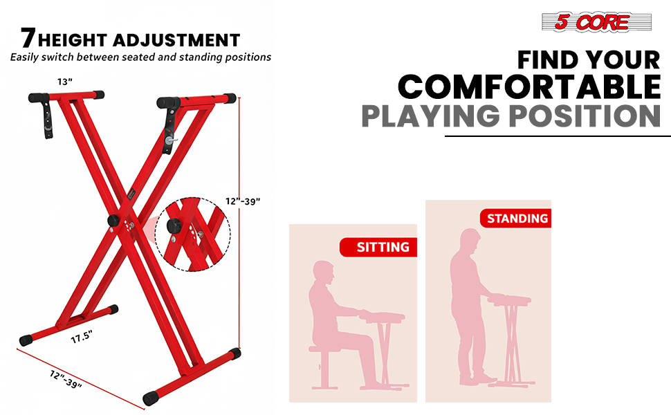 keyboard stand piano stand adjustable height x style double braced electric digital synthesizer