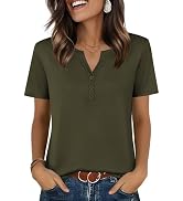 Zeagoo Womens Summer Tops V Neck Short Sleeve Shirts Dressy Casual Blouse Spring Vacation Tshirts...