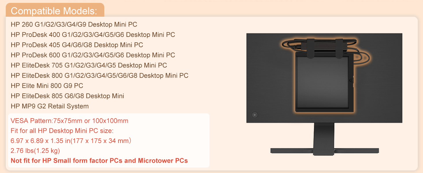 Mount for HP Desktop Mini PC