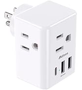 Outlet Extender Multi Plug Outlet - USB Wall Charger with 3 USB Ports (1 USB C), No Surge Protect...