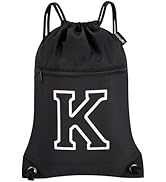 HOLYLUCK Drawstring Bags Initial Backpack Sackpack Cinch Bags for Sports, Gym, Travel, Beach, Let...