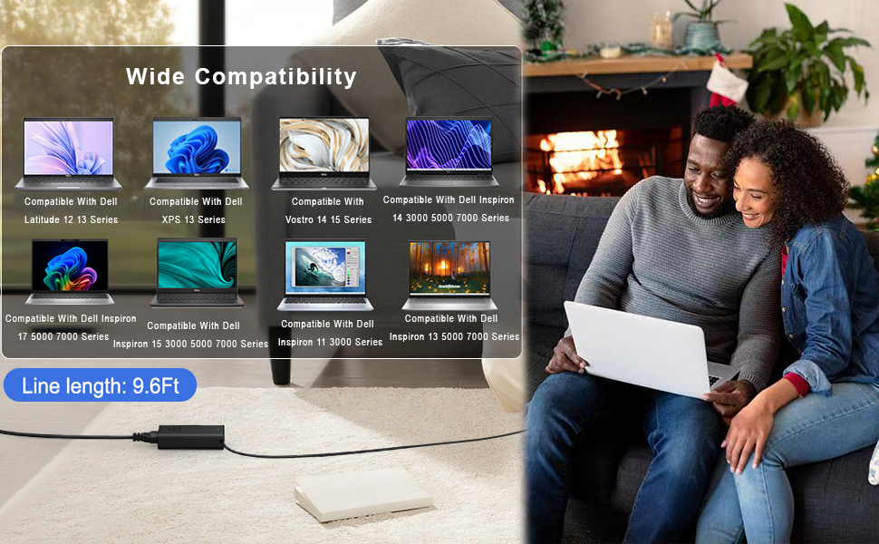 Compatiable with Dell XPS Dell Latitude Dell Cheomebook Laptop Charger