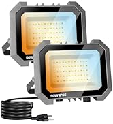 Leddictive 2 Pack 50W LED Flood Lights Outdoor, 3CCT 3000/4000/6000K Selectable 5000LM Floodlight...