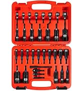 BLACKROBOT Impact Magnetic Nut Driver Set, 34-Piece Metric &amp; SAE Driver Bit Set, Deep Nut Driver ...