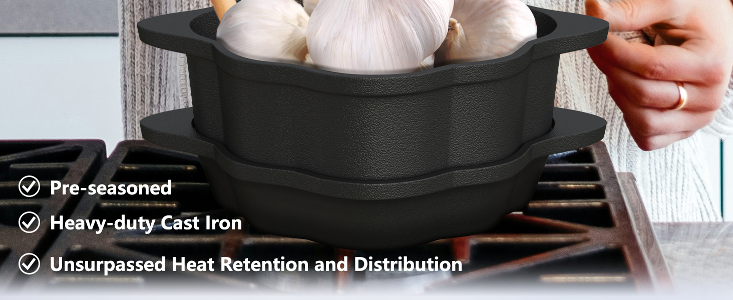 garlic roaster cast iron roaster garlic pot garlic confit pot baked potato cooker roaster