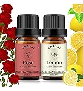 yethious Rose Lemon Essential Oils Set 2pcs*10ml 0.66oz 100% Organic Pure Aromatherapy Gift Oil K...