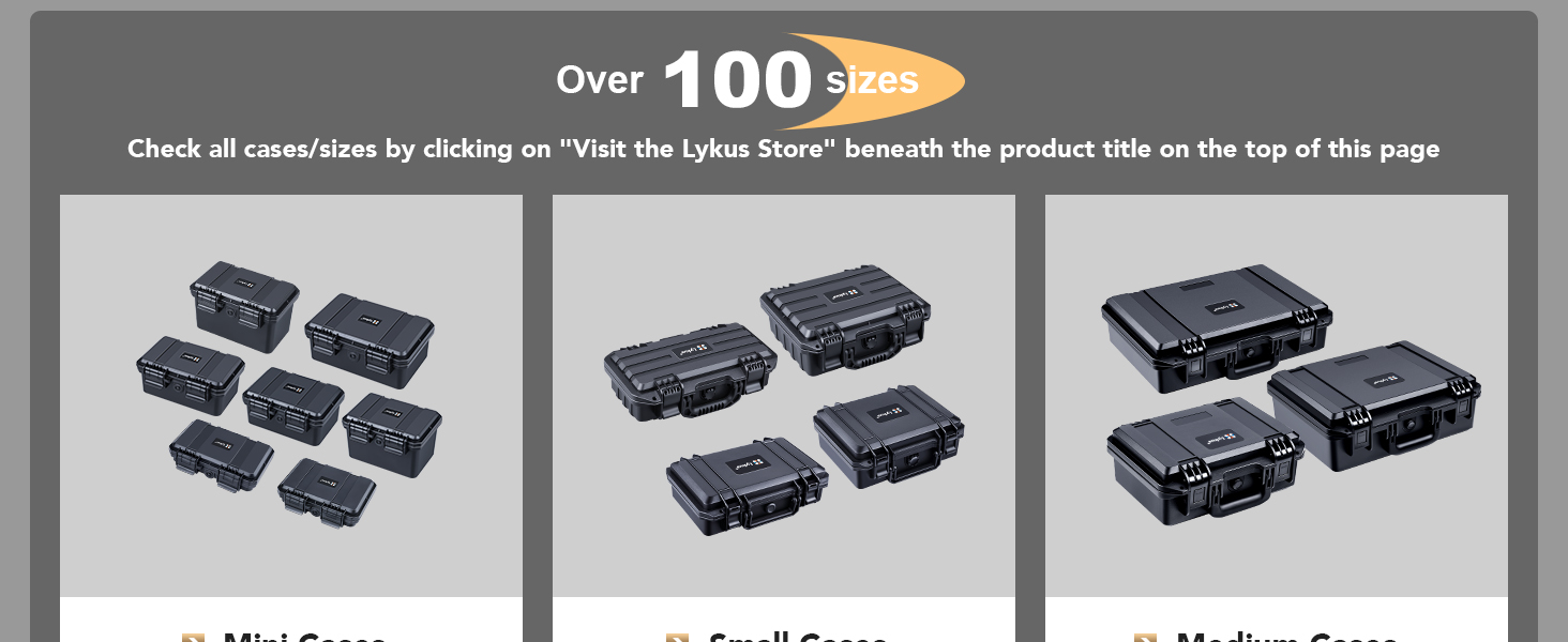 Over 100 sizes