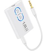 1Mii Bluetooth Transmitter Receiver for TV/Airplane to Headphones, Bluetooth 5.3 AUX/RCA Audio Ad...