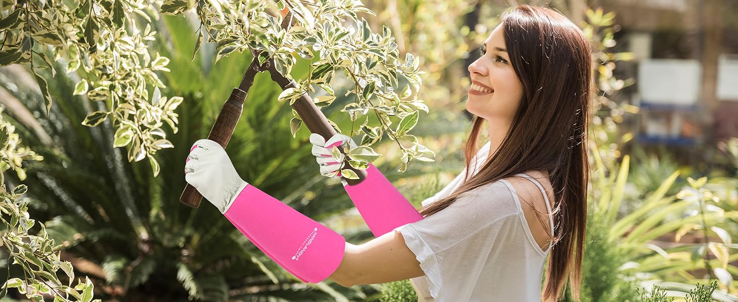 Rose Pruning Gardening Gloves for Men &amp;amp;Women, Thornproof Long Gauntlet Gloves, Pigskin Leather