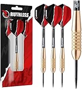 RUTHLESS Eagles | Steel Tip Brass Darts Set with Knurled Barrel Design, Dart Flights and Stems In...